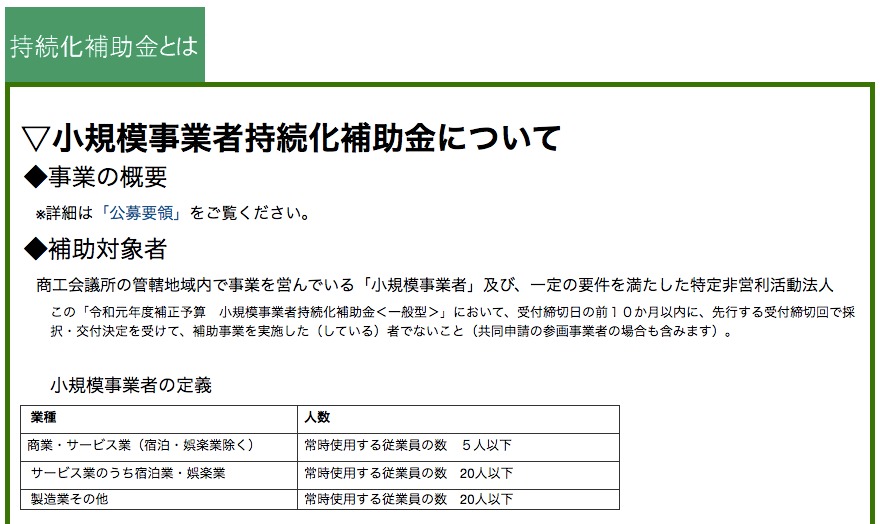 小規模事業者持続化補助金